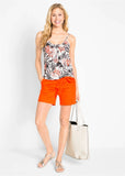 Tropical Print Cami Black Off White