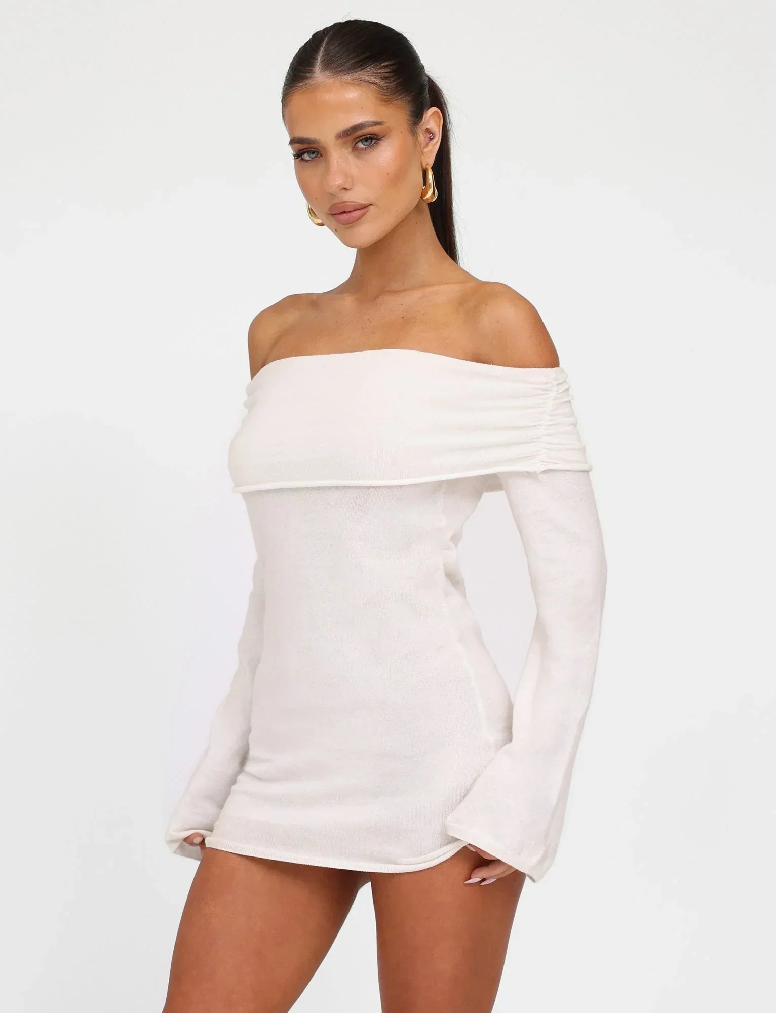 DIEDRE JUMPER DRESS WHITE CREAM