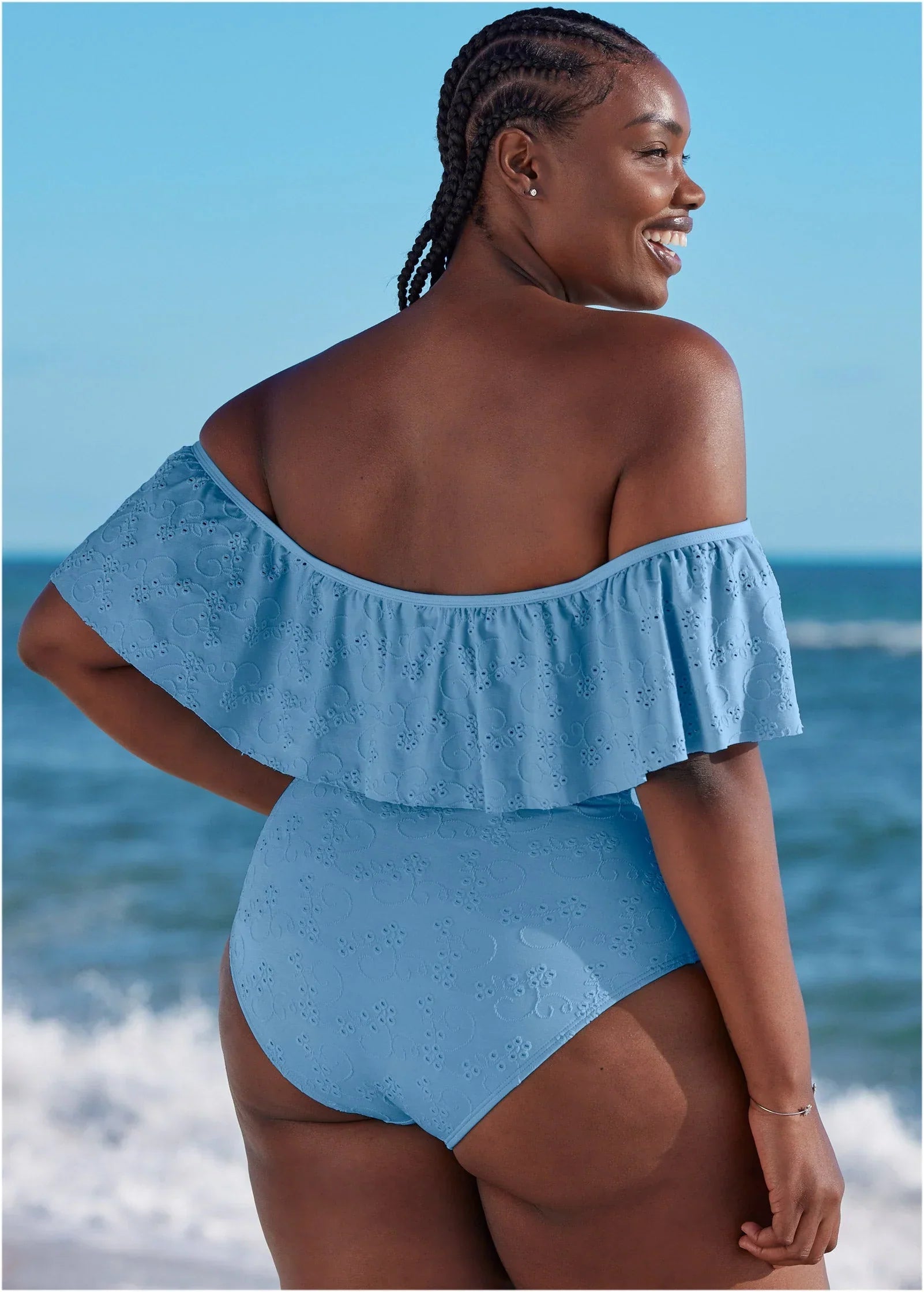 Ruffle One Piece Blue Belle