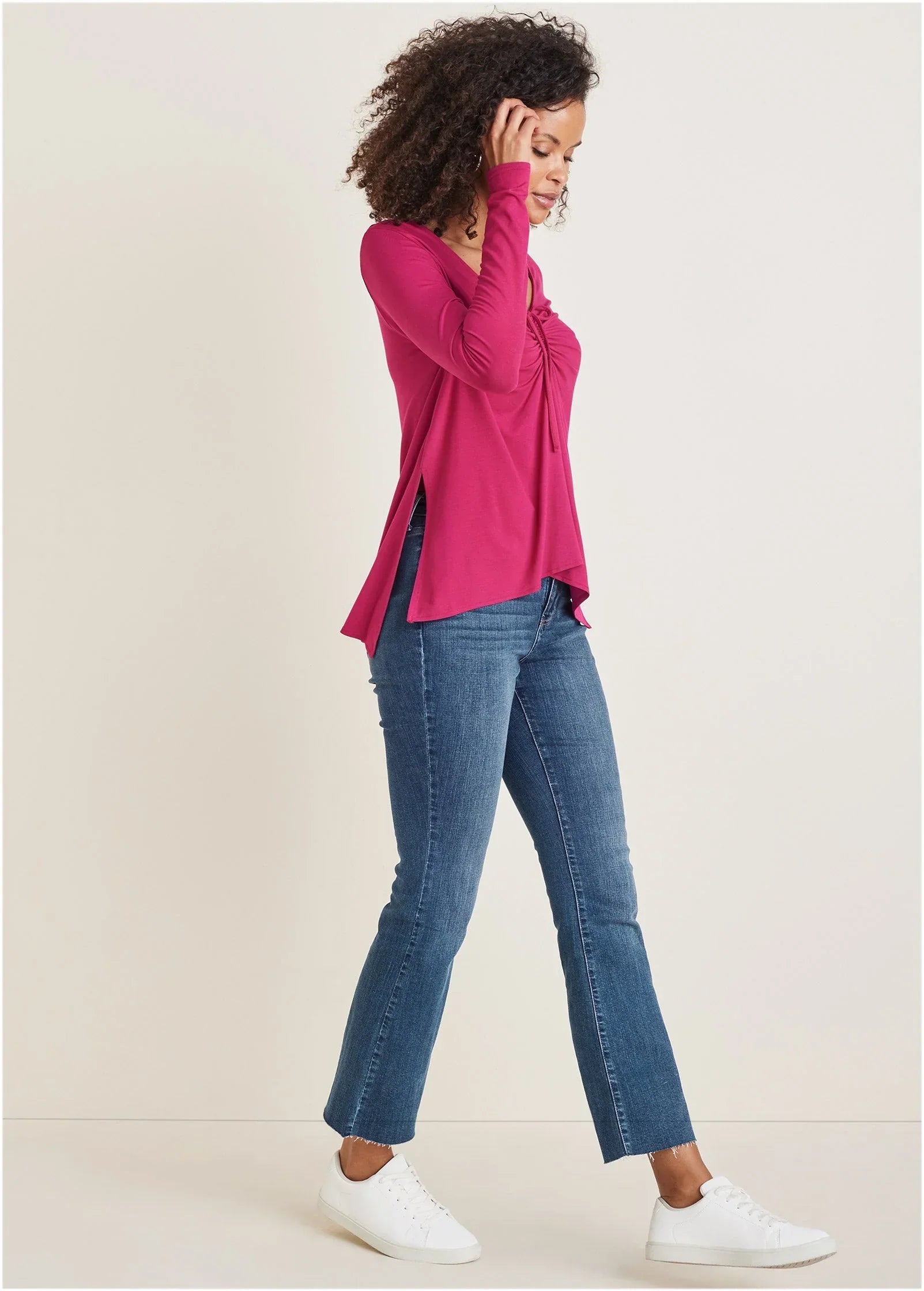 Ruched Tie Front Top Vivacious