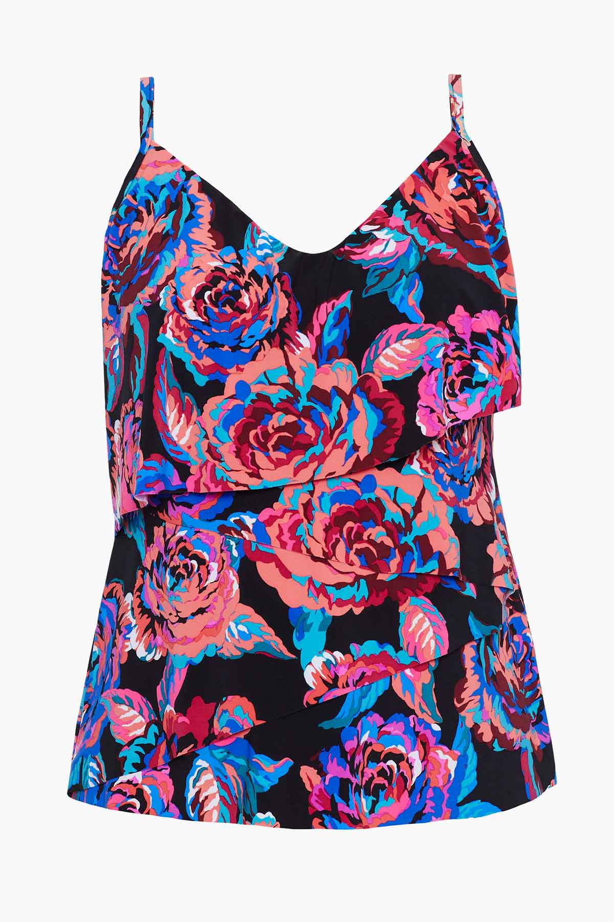 Chloe Tankini Top in Sonic Blooms