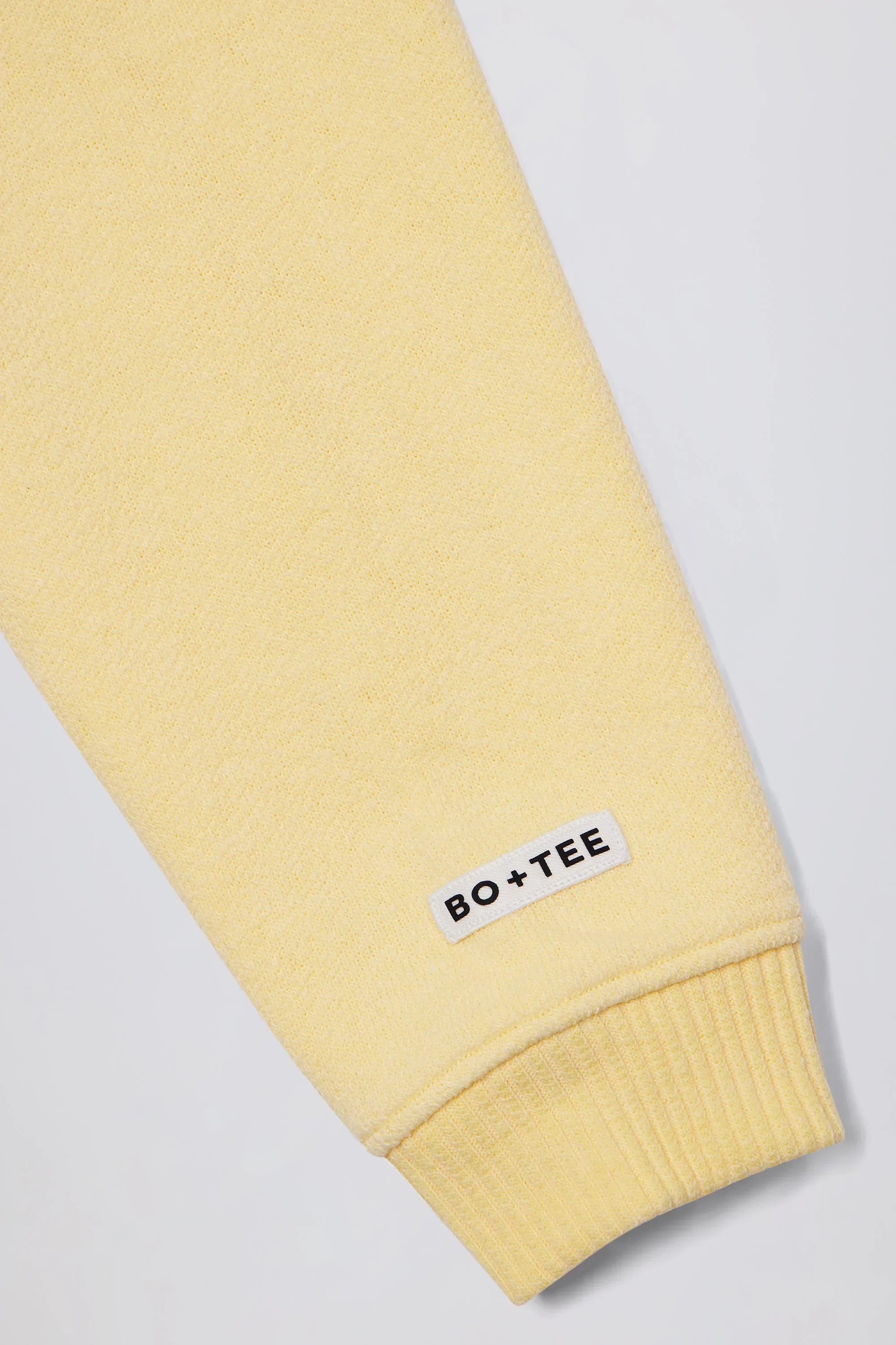 Terry Cotton Zip Up Cropped Hoodie in Lemon