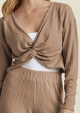Twist Front Lounge Set Light Brown