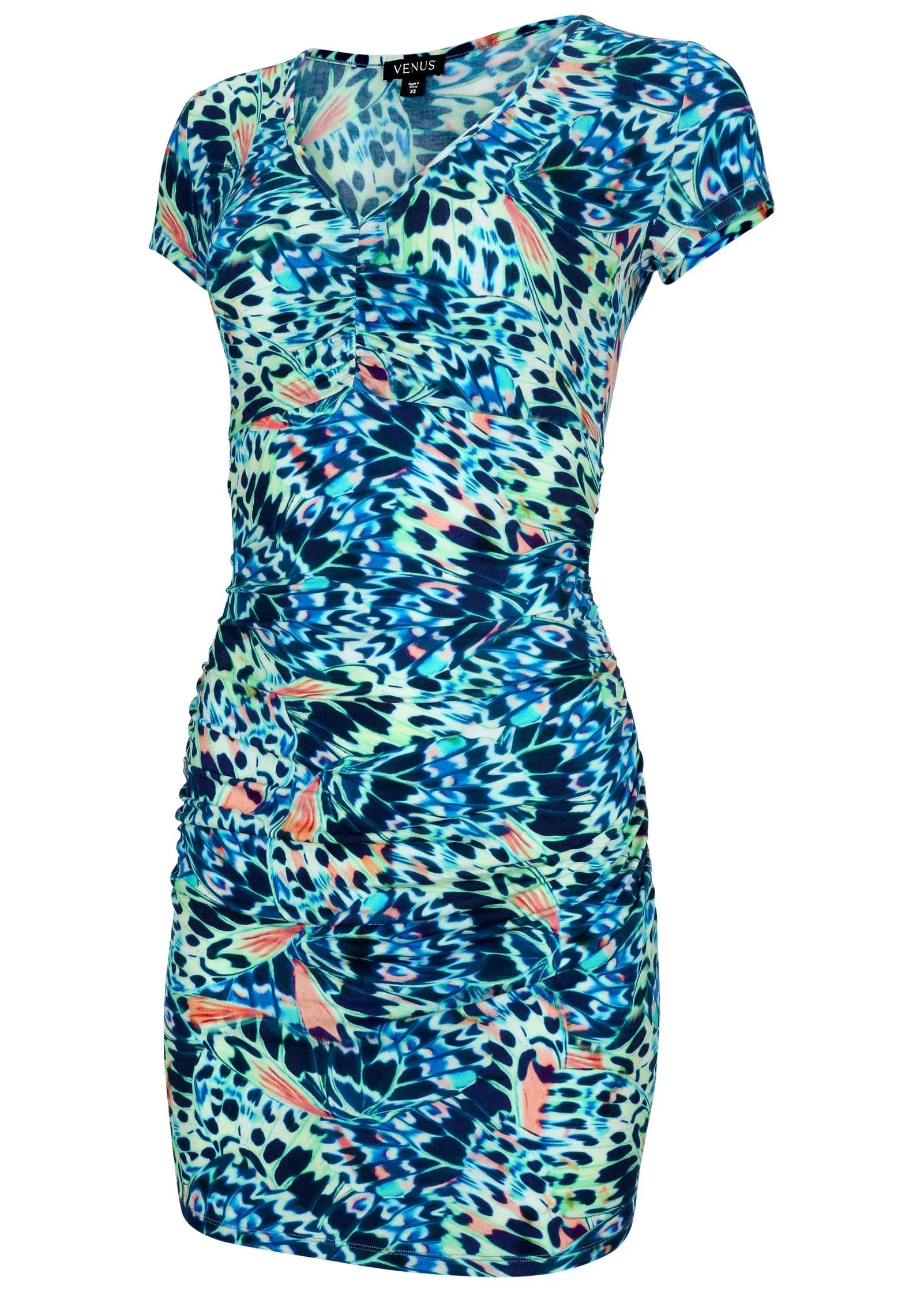 V Neck Mini Dress Parisian Monarch