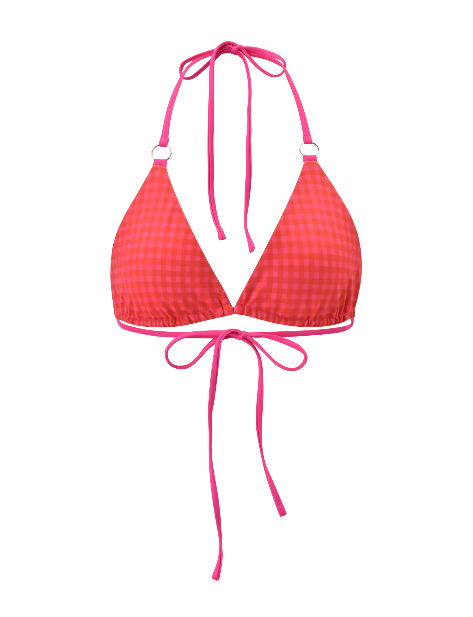 AYANNA REVERSIBLE BIKINI TOP GINGHAM AND RESORT PLAID