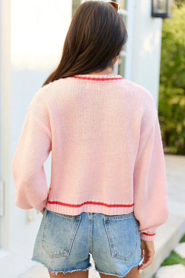Emmie Pink Crochet Open Cardigan SALE