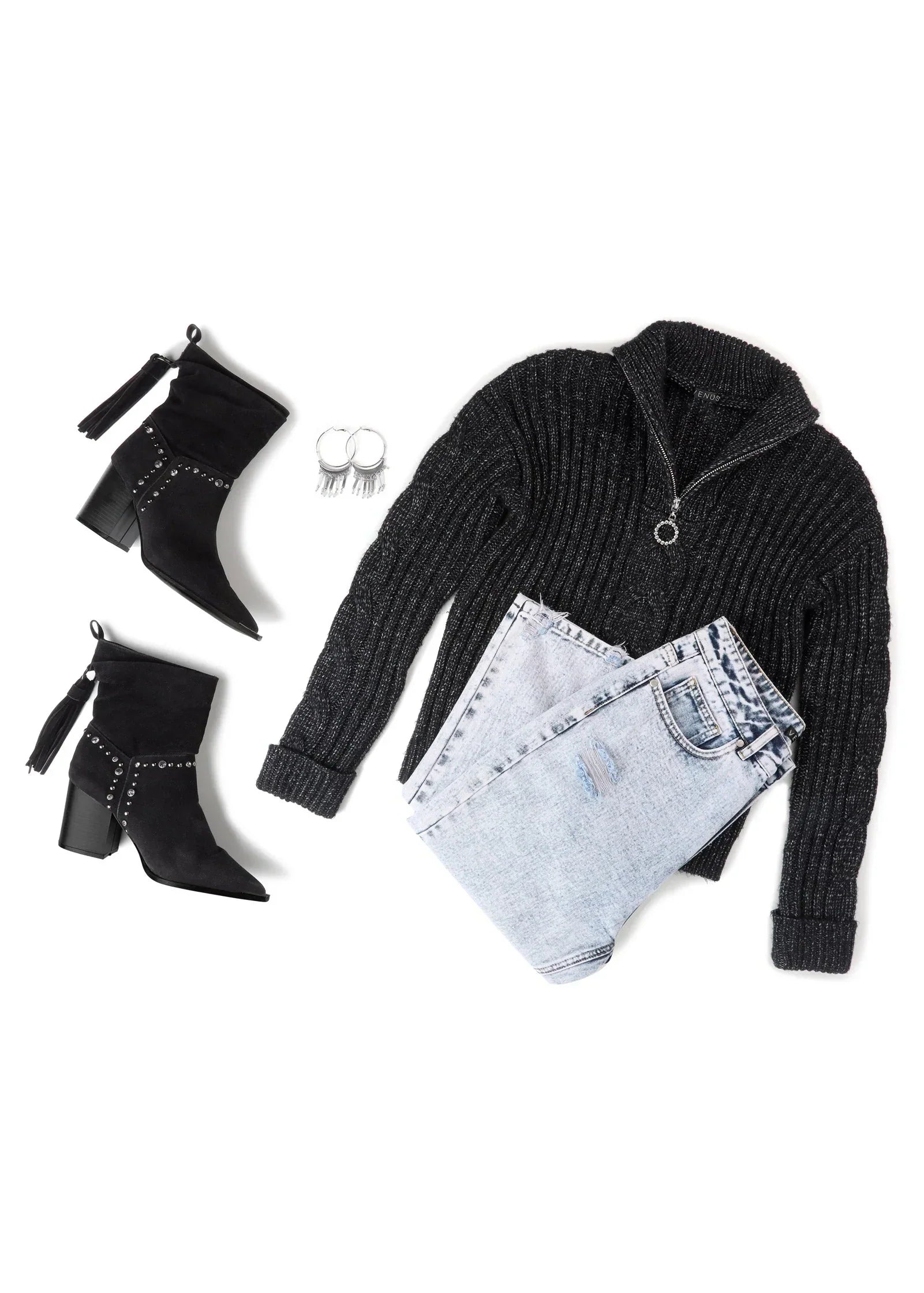 Stove Pipe Distressed Jeans Acid Wash