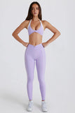 Soft Active Twist Front Leggings in Lavender