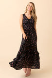 Lucky To Have You Sleeveless Black Floral Maxi Dress FINAL SALE