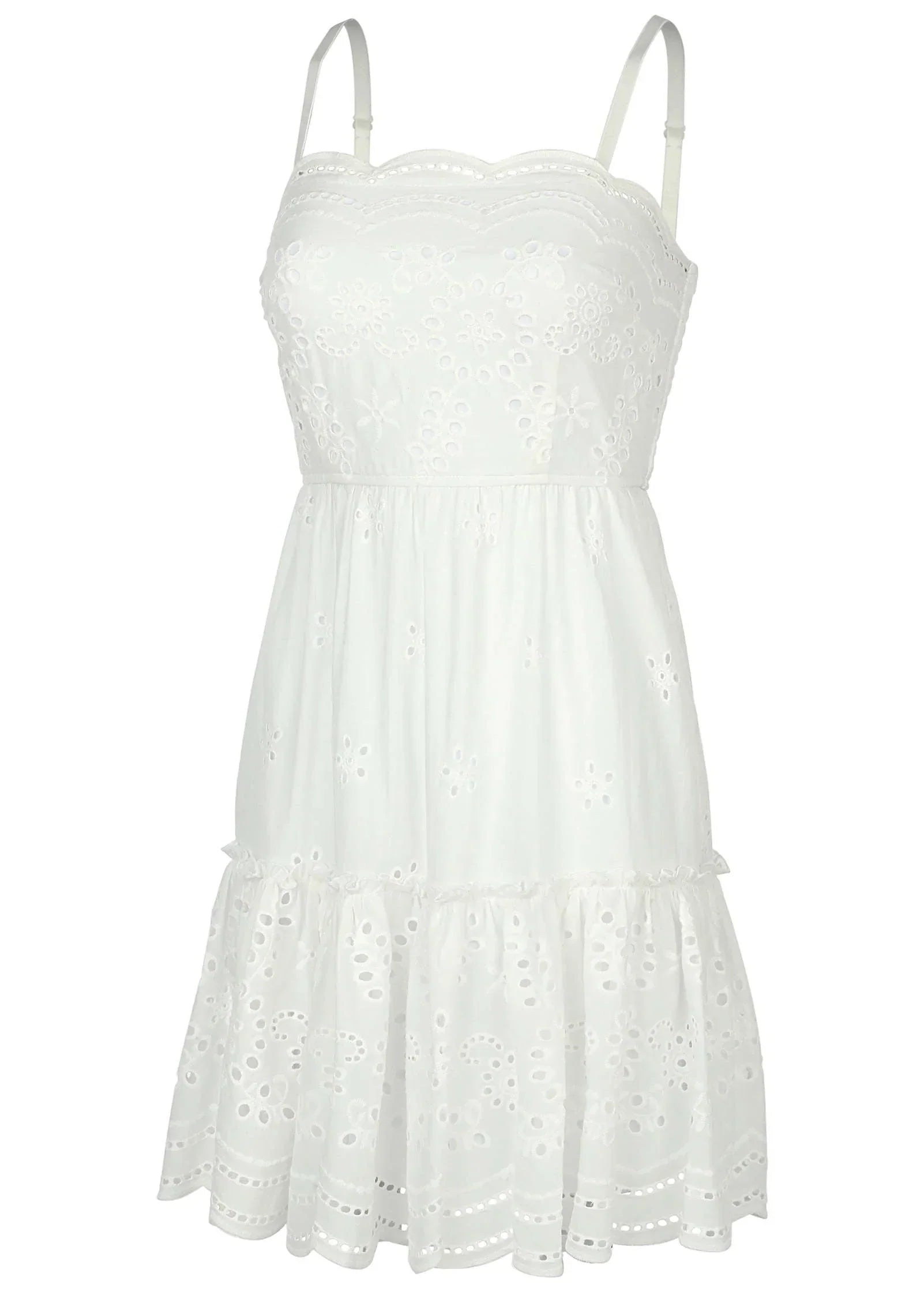 Spaghetti Strap Eyelet Mini White