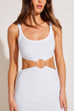 The Icon Cutout Dress White Organic Rib