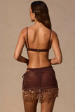 Low Rise Mini Skirt in Espresso Brown