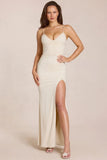 Deep V Neck Maxi Dress in Ivory
