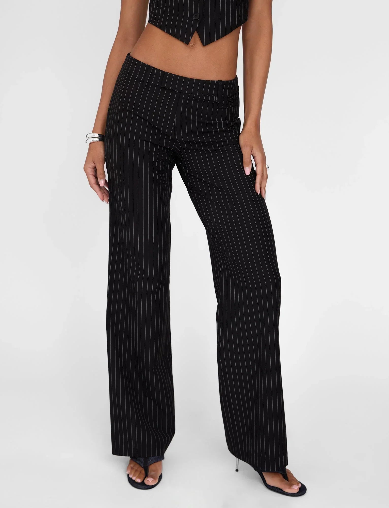 TAMARA PANT BLACK PINSTRIPE