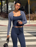 TIMARA CARDIGAN NAVY STRIPE