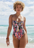 Bermuda Underwire Swimsuit Desert Ikat Black