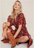 Floral High Low Maxi Autumn Petals
