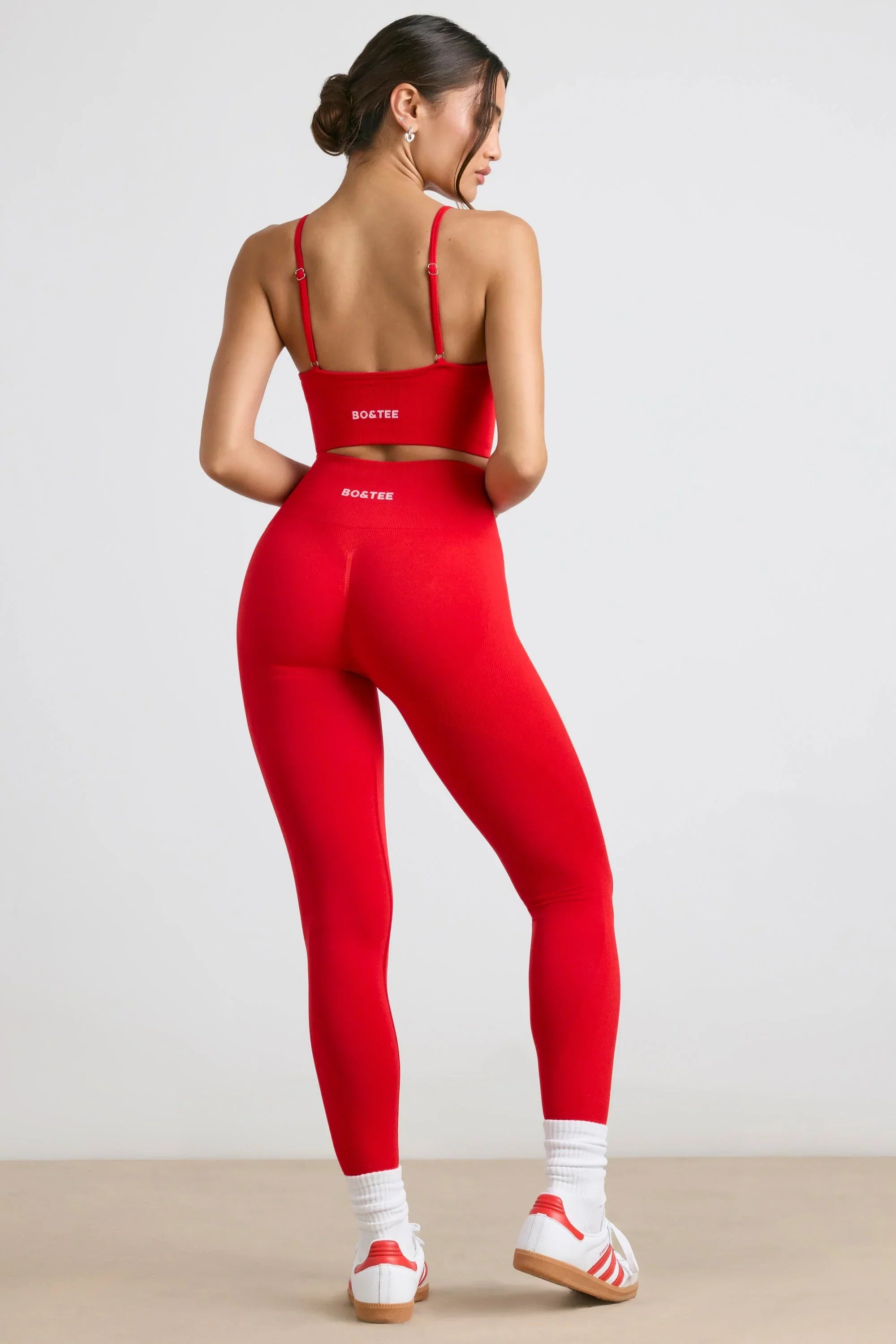 Define Luxe High Waist Leggings in Red