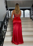 With Love Satin Gown Red