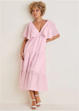 Crinkle Midi Dress Lilac
