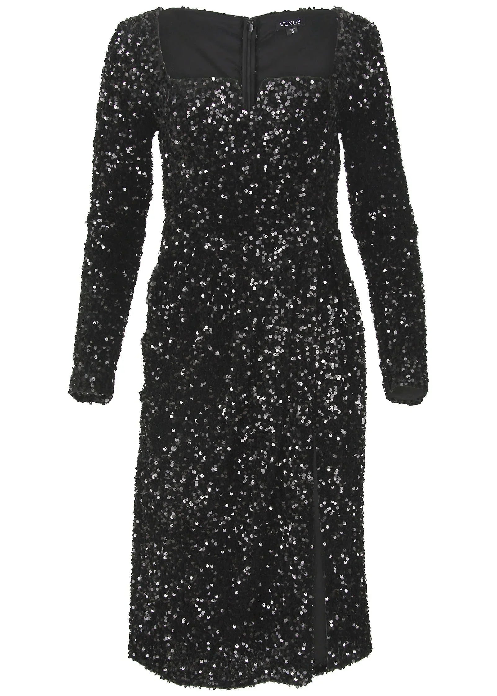 Sequin Velvet Maxi Top Jet Black