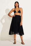 Lana Linen Wrap Skirt Black EcoLinen