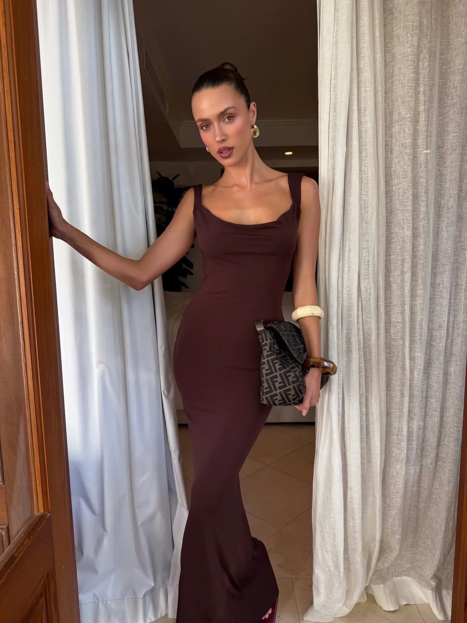 MORANA DRESS BROWN CHOCOLATE