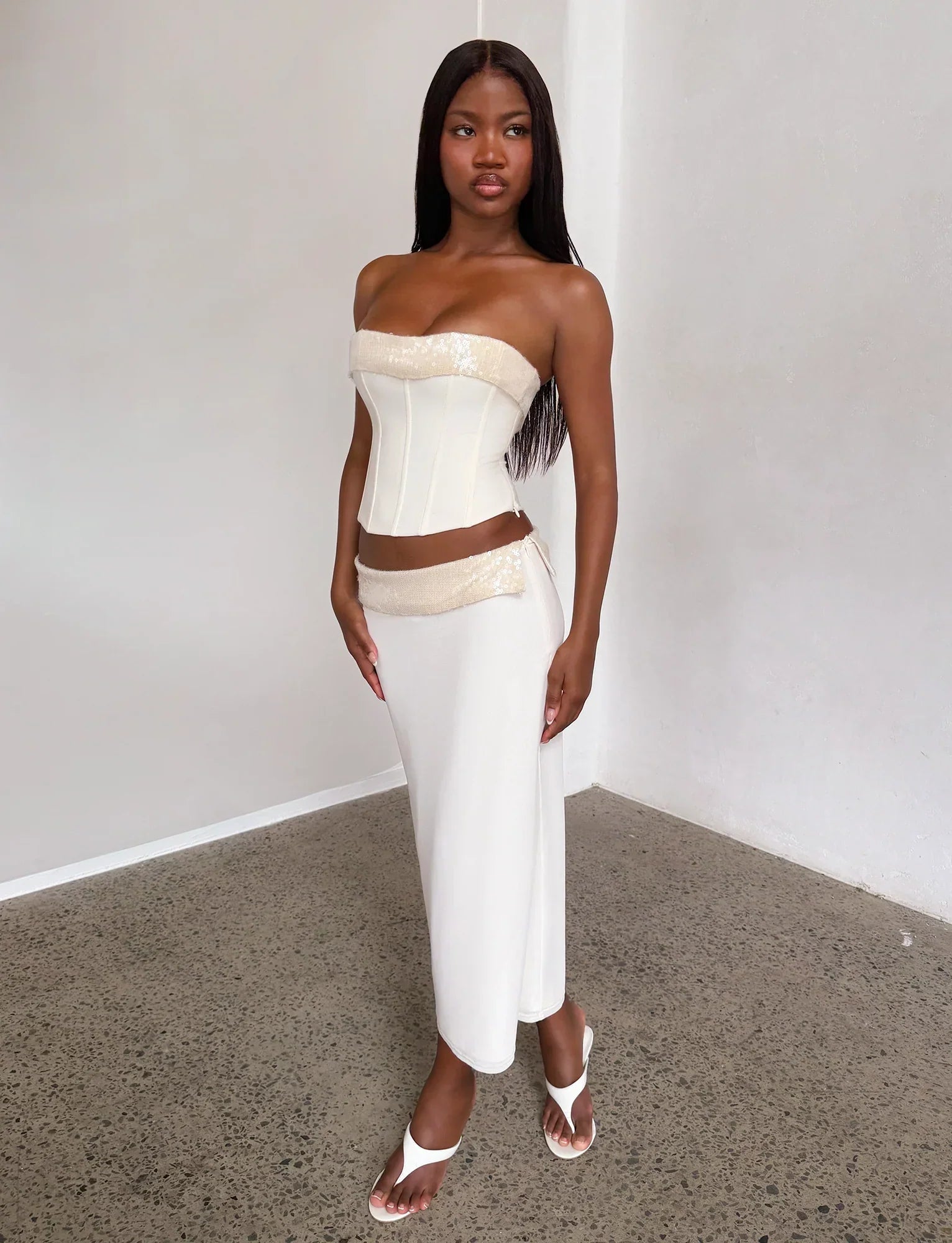 CHARLYZE MIDI SKIRT CREAM