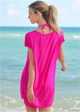 Relaxed Tunic Cover Up Electric Pink
