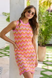 Beach Bound Multi Chevron Knit Dress