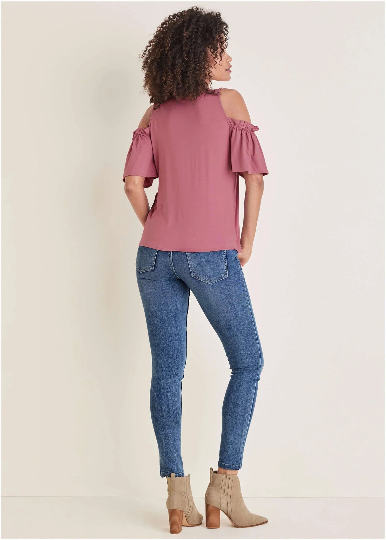 Cold Shoulder Wrap Blouse Heather Rose