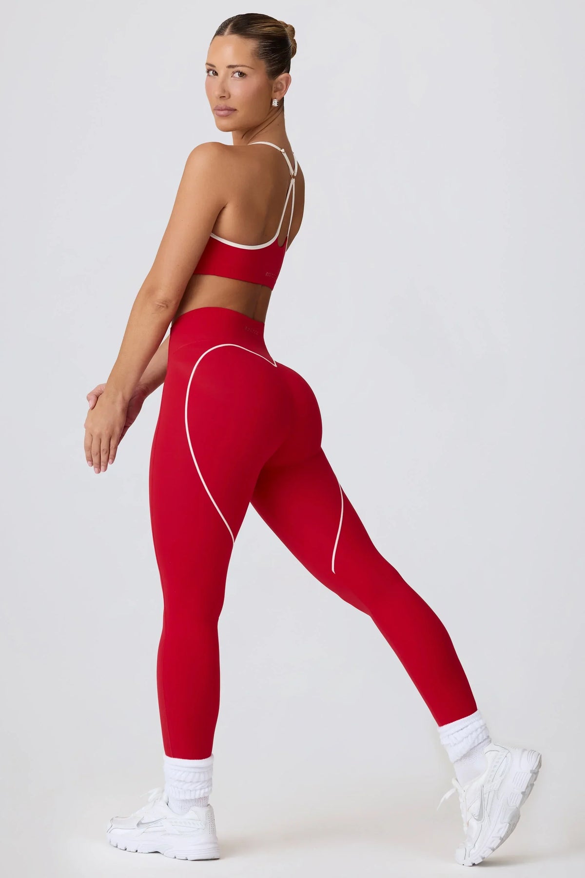 Soft Active Mid Rise Leggings in Hot Red