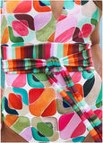 Belted One Piece Watercolor Geo Combo