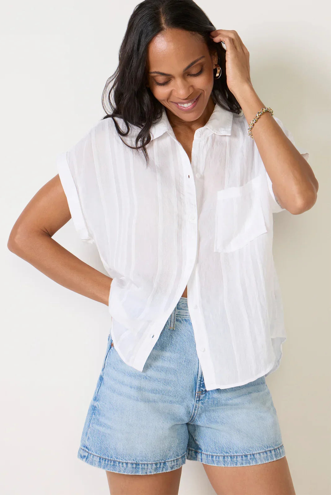Short Sleeve Textured Shirt