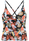 Halter Tankini Top Red Yellow Tropic