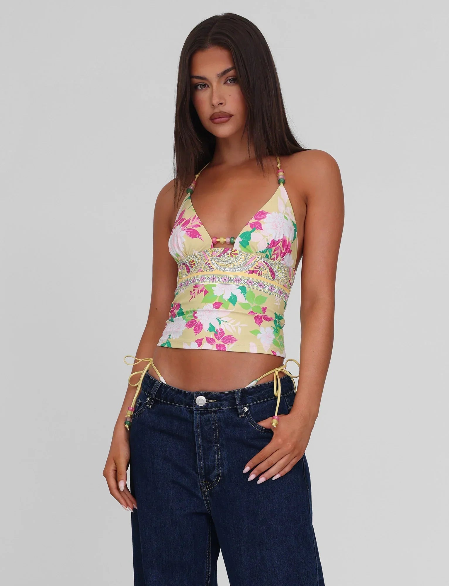 FINLEA TANKINI TOP PAISLEY BORDER