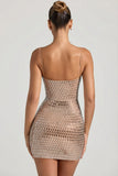 Embellished Cut Out Mini Dress in Honey