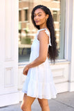 Its My Day White Smocked Top Mini Dress