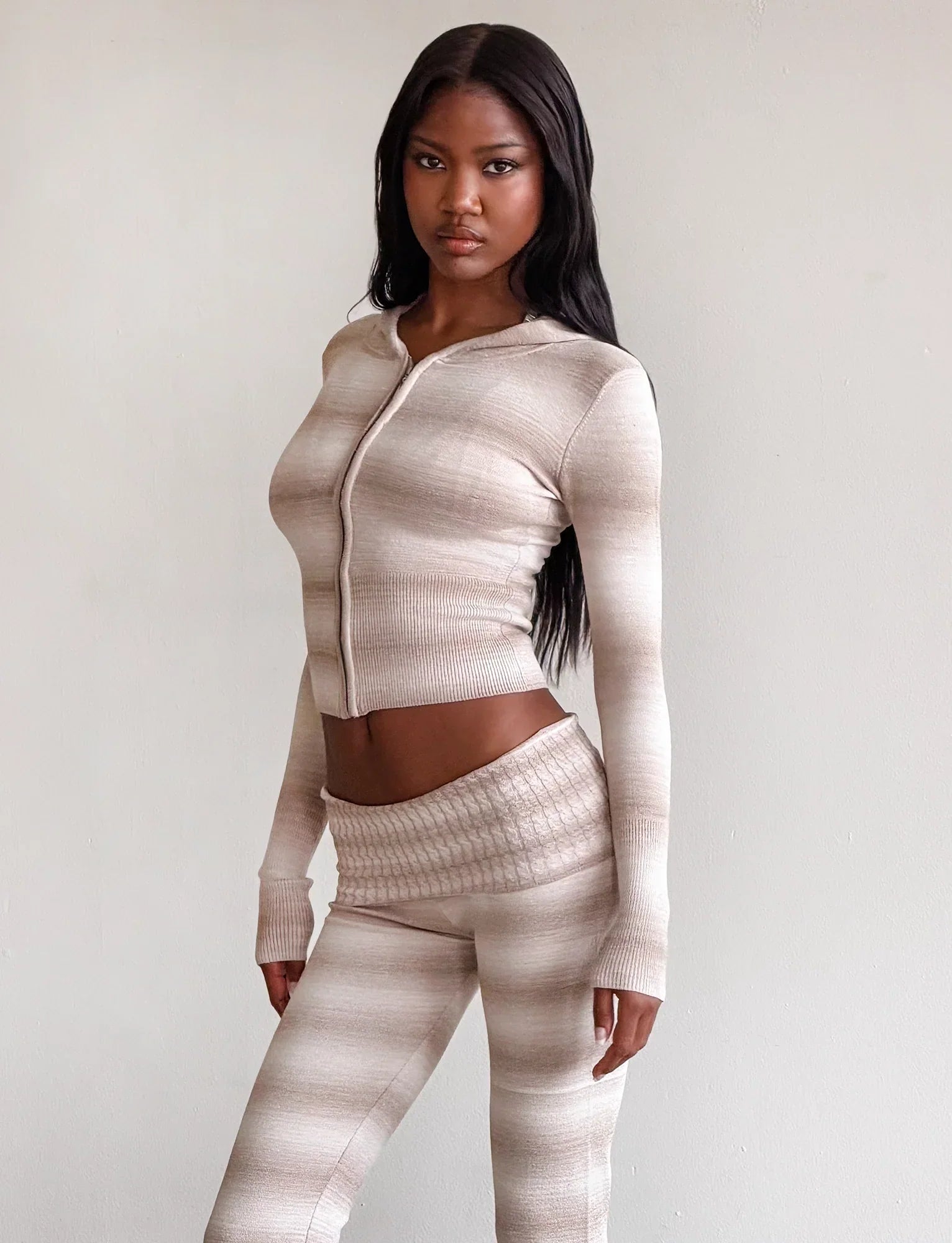 MARISSA JUMPER TAUPE OMBRE STRIPE