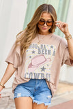 Shoulda Been A Cowboy Taupe Oversized Graphic Tee