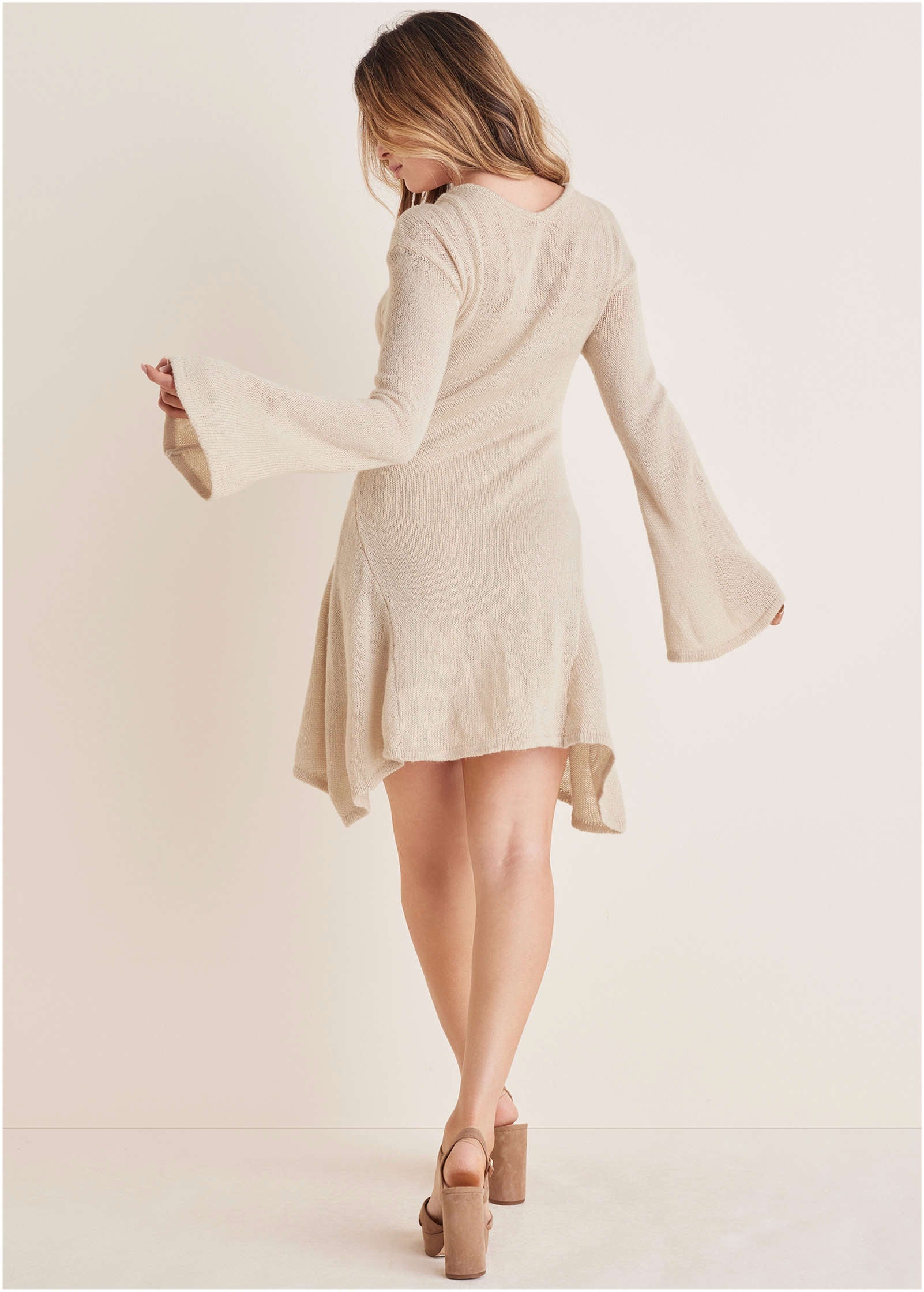Bell Sleeve Sweater Dress Oatmeal