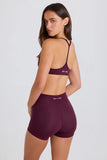 Soft Active V Waist Pocket Mini Shorts in Burgundy