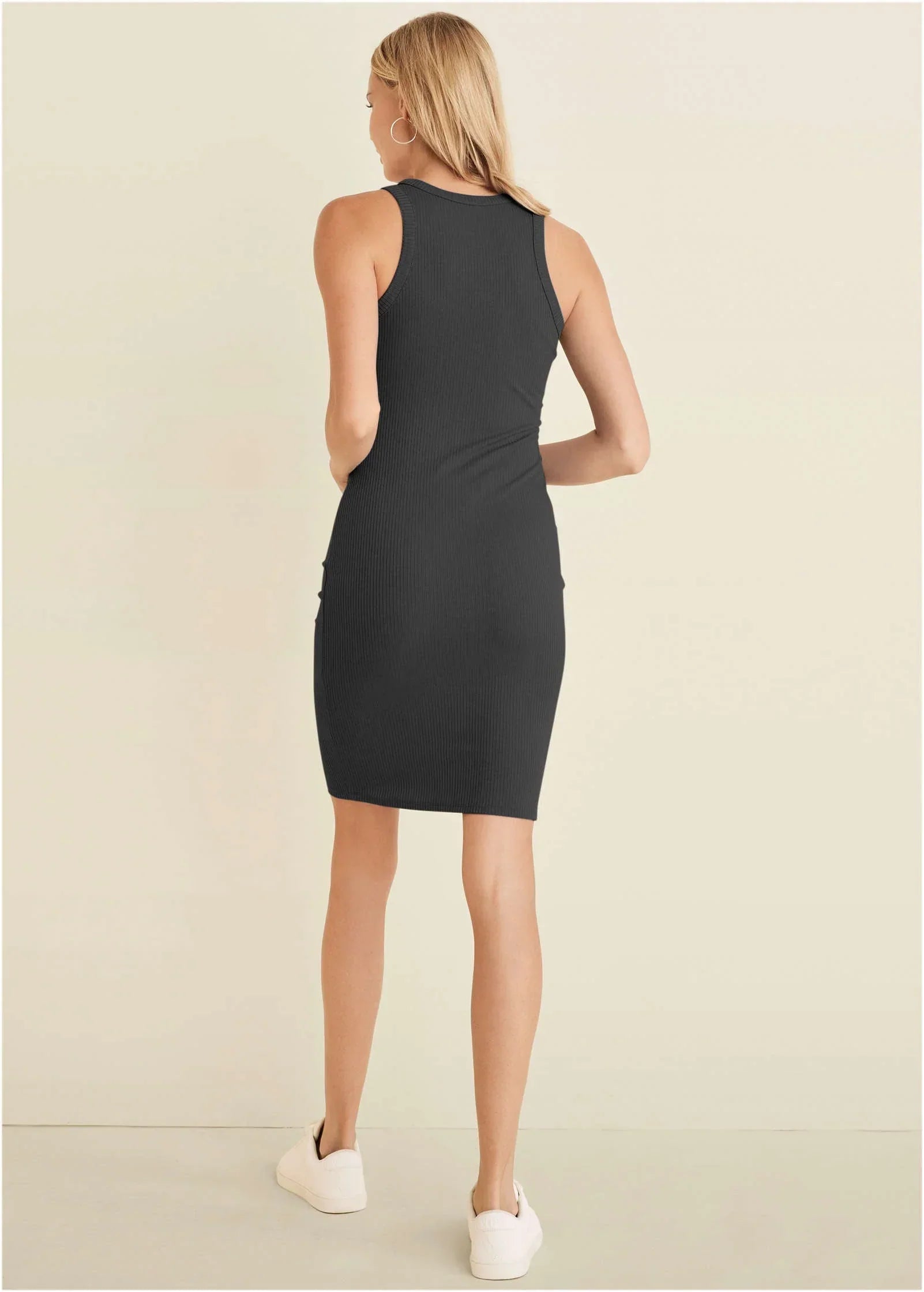 Flexrib Mini Dress Jet Black