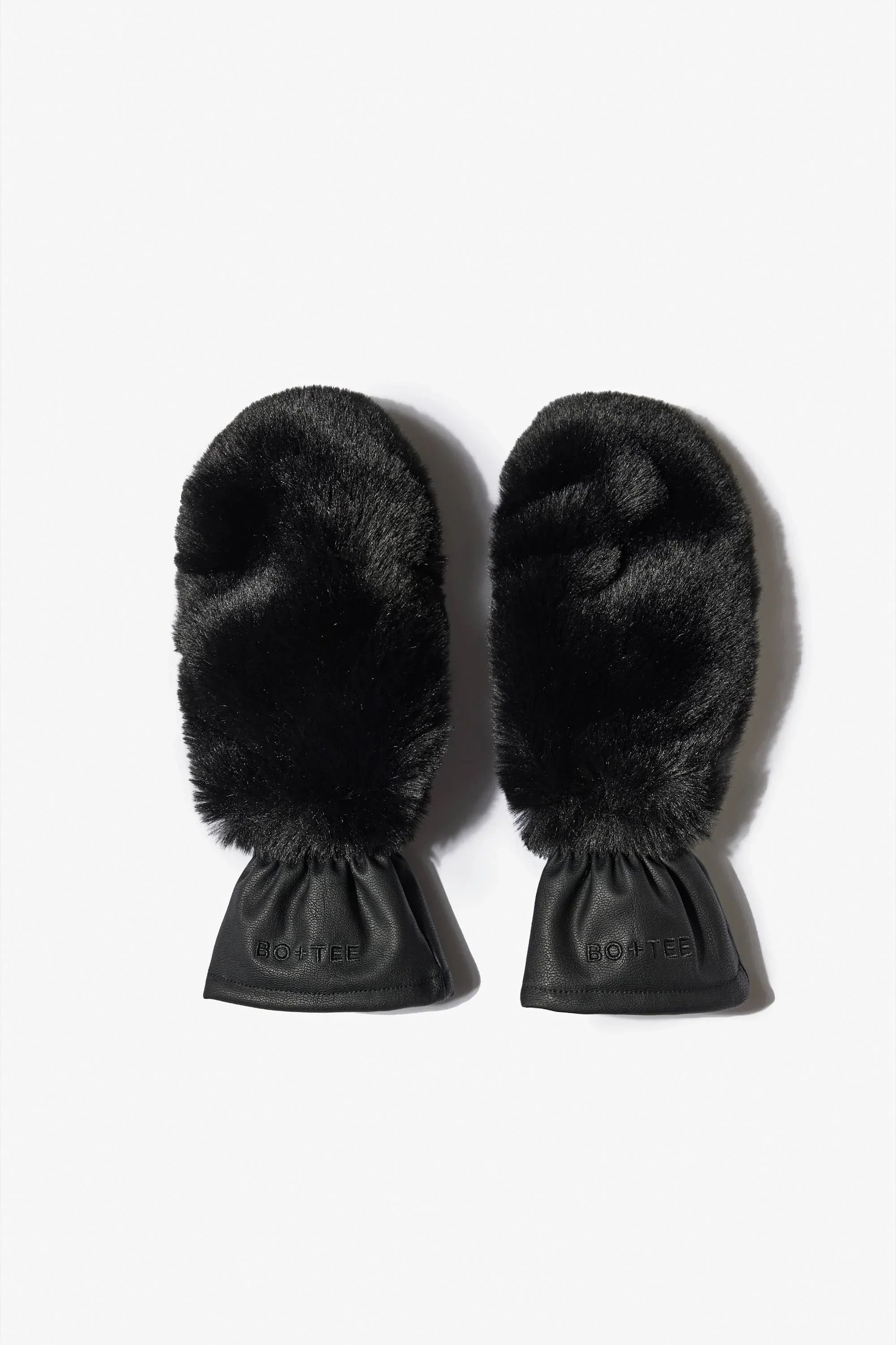 Faux Fur Gloves in Black
