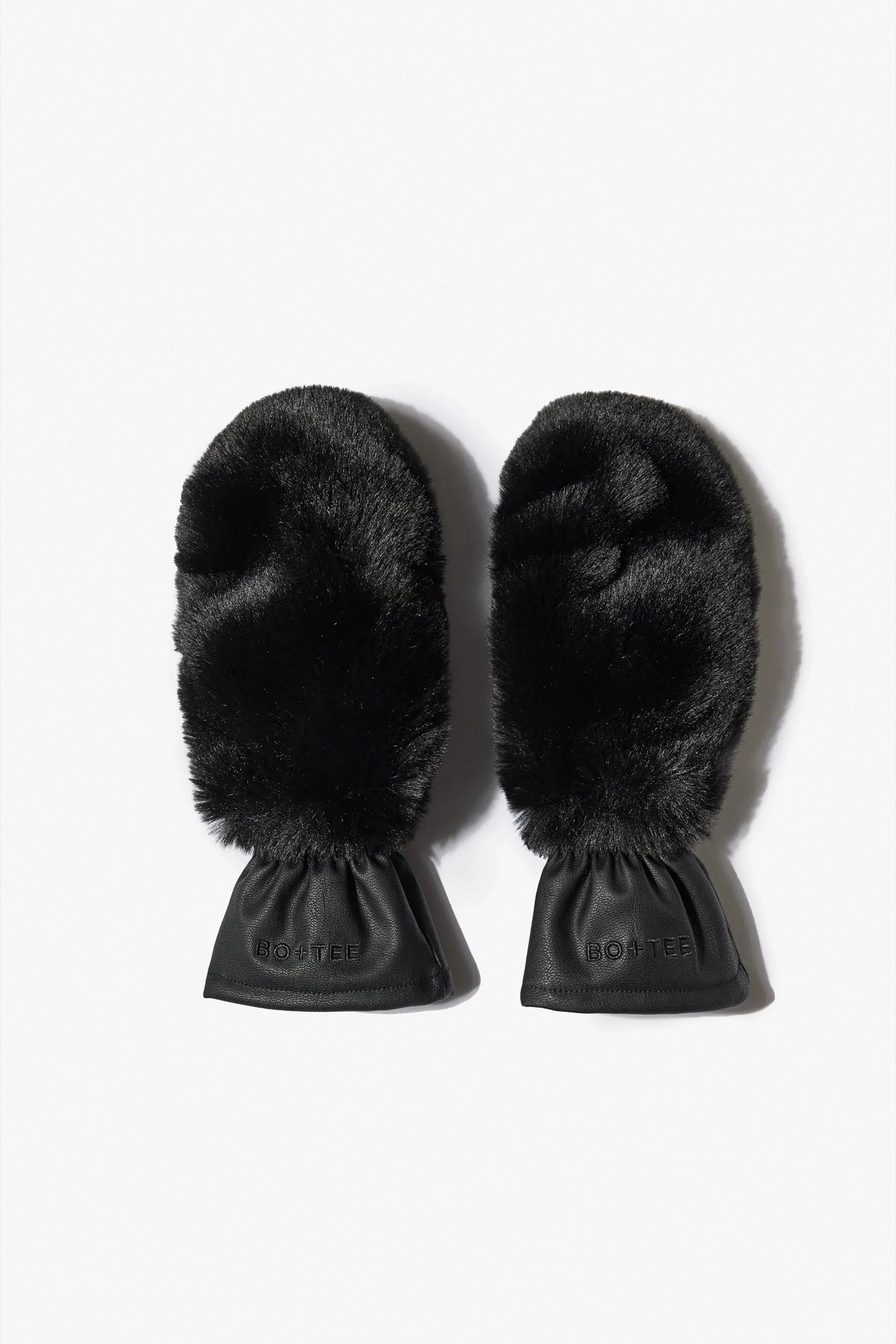 Faux Fur Gloves in Black