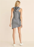 Hooded Seam Detail Dress Medium Heather Grey