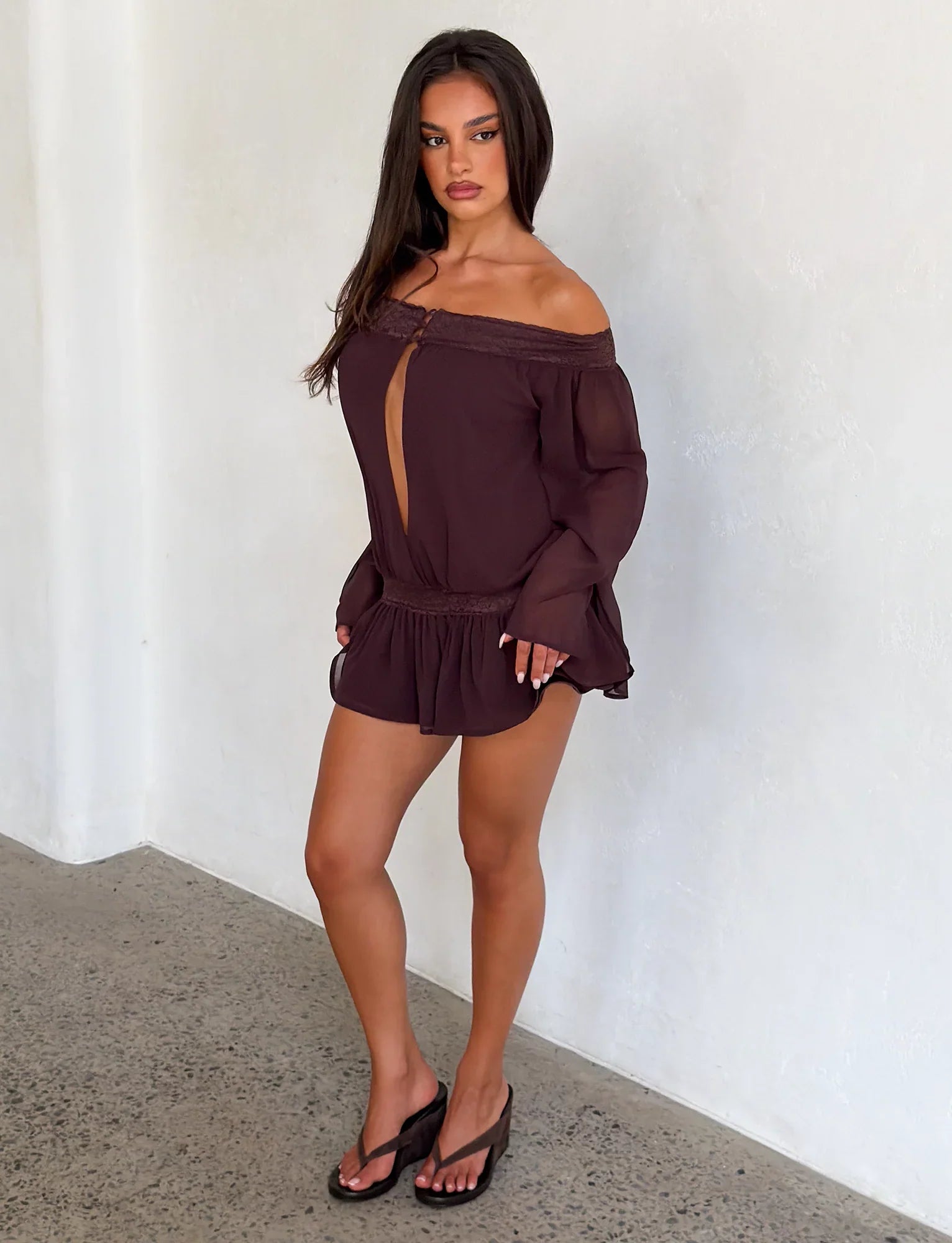 TESSIE PLAYSUIT BROWN