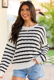Kailee Black And White Striped Sweater