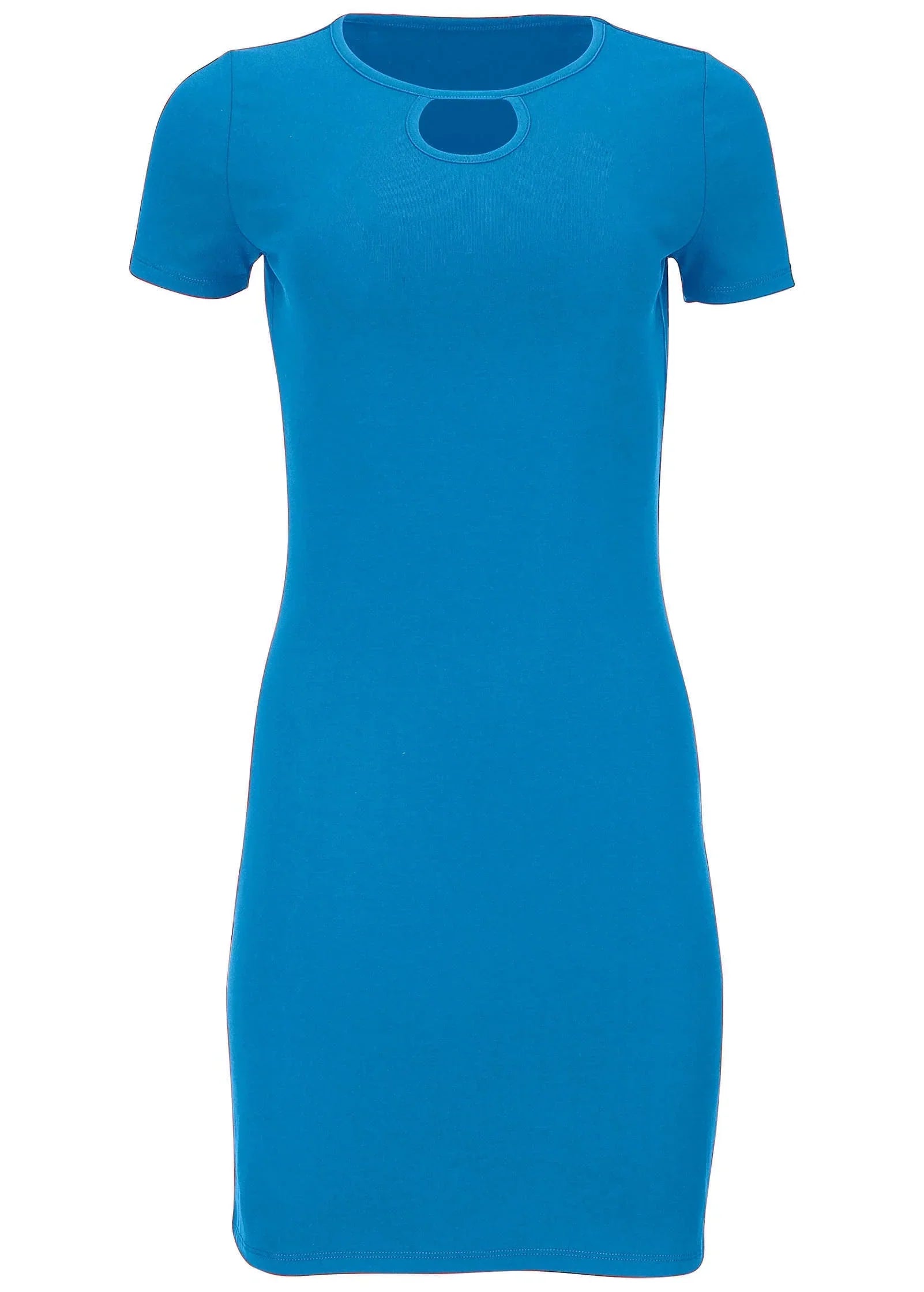 Front Keyhole Mini Dress Blue