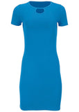 Front Keyhole Mini Dress Blue